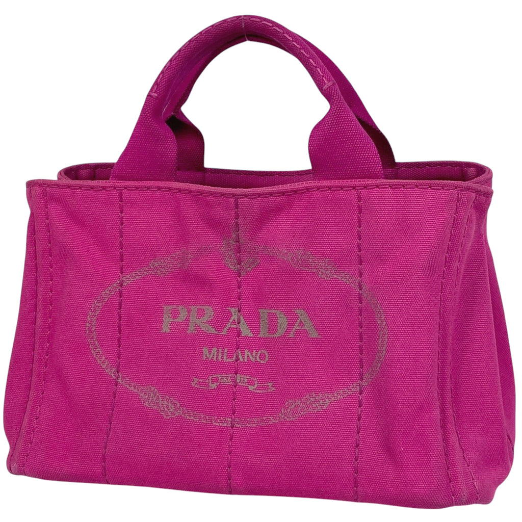 プラダ カナパ トート 2WAY ショルダーバッグ ハンドバッグ トートバッグ キャンバス ピンク レディース 【中古】brbag