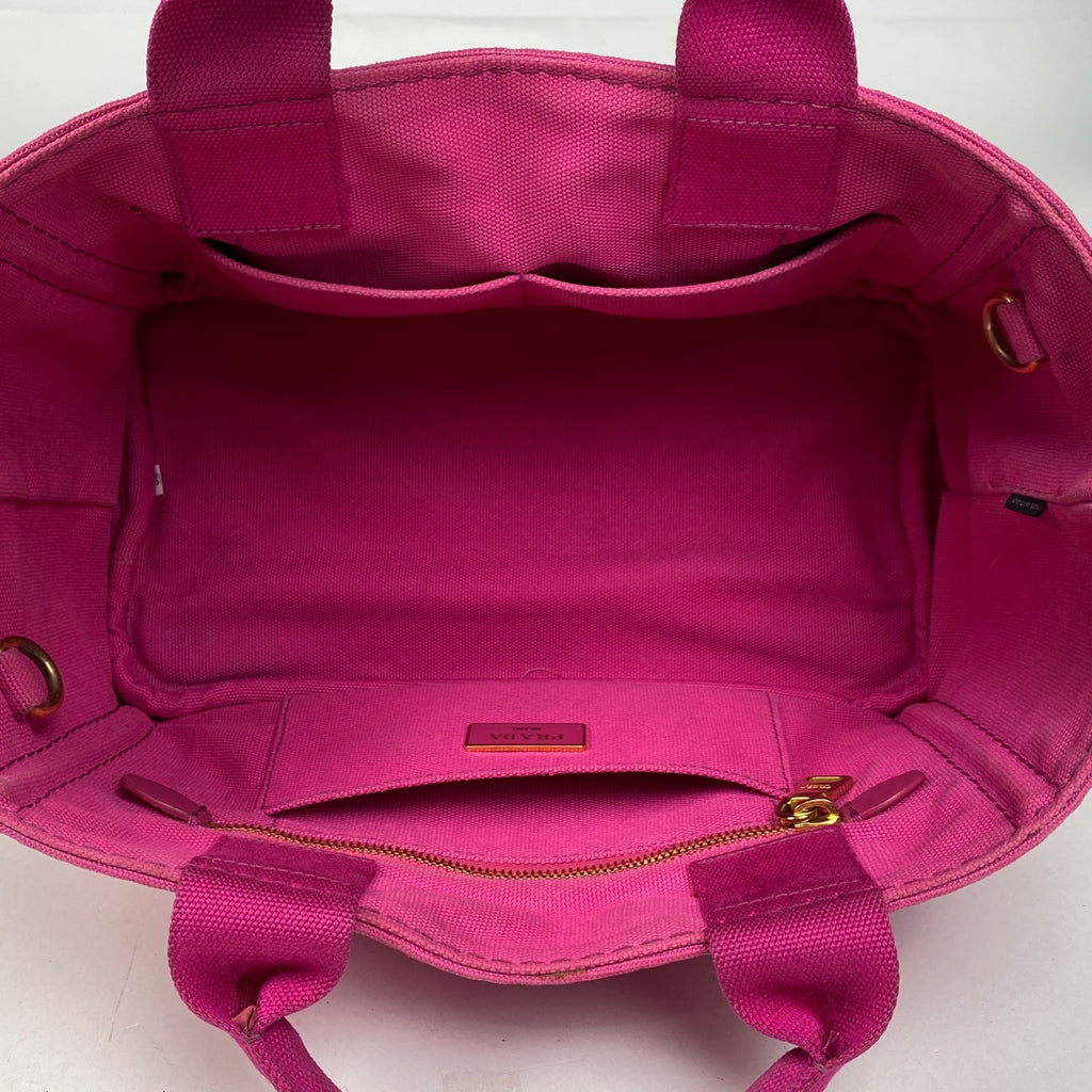 プラダ カナパ トート 2WAY ショルダーバッグ ハンドバッグ トートバッグ キャンバス ピンク レディース 【中古】brbag
