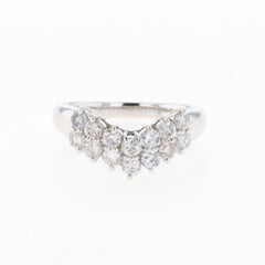 メレダイヤ デザインリング プラチナ 指輪 リング 15号 Pt900 ダイヤモンド レディース 【中古】nbjwl