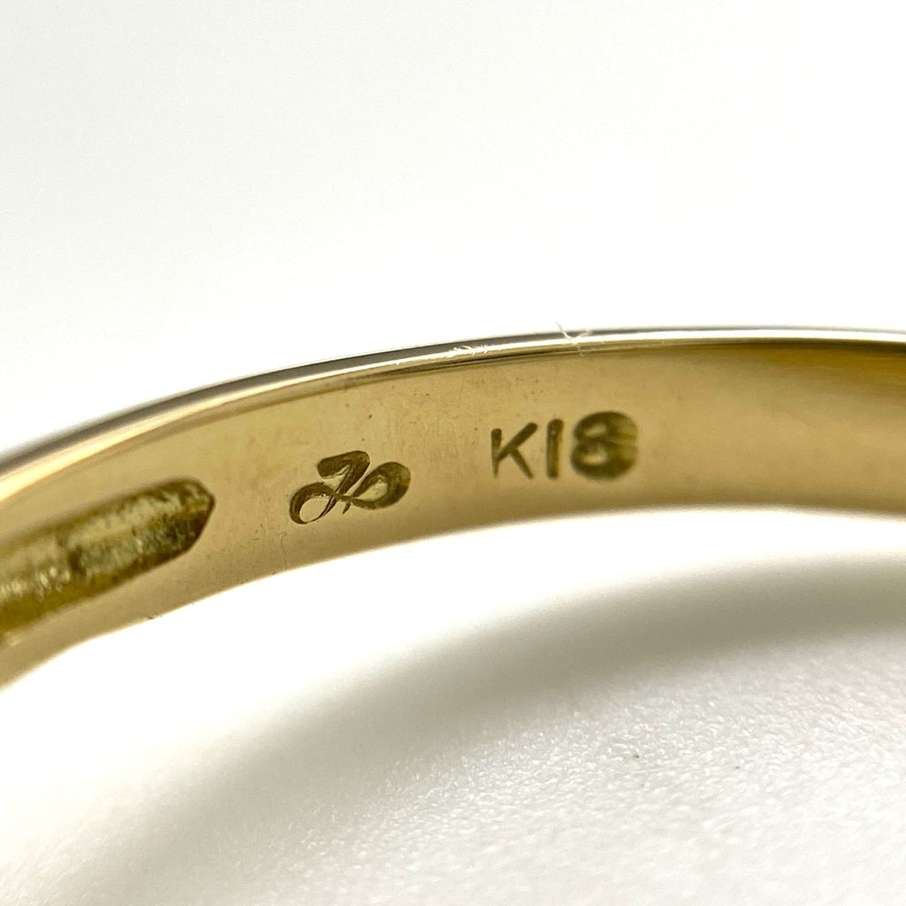 ハートモチーフ デザインリング YG イエローゴールド 指輪 サファイア メレダイヤ スイング リング 10.5号 K18 サファイア ダイヤモンド レディース 【中古】nbjwl