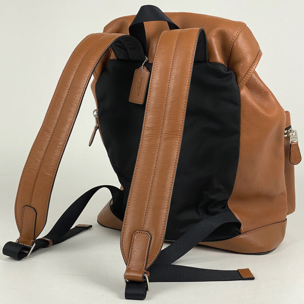コーチ ロゴ リュックサック バッグパック メンズ リュック レザー ブラウン F71728 レディース 【中古】brbag