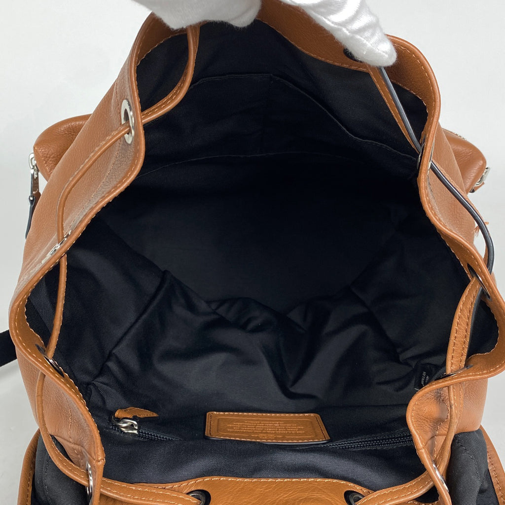 コーチ ロゴ リュックサック バッグパック メンズ リュック レザー ブラウン F71728 レディース 【中古】brbag