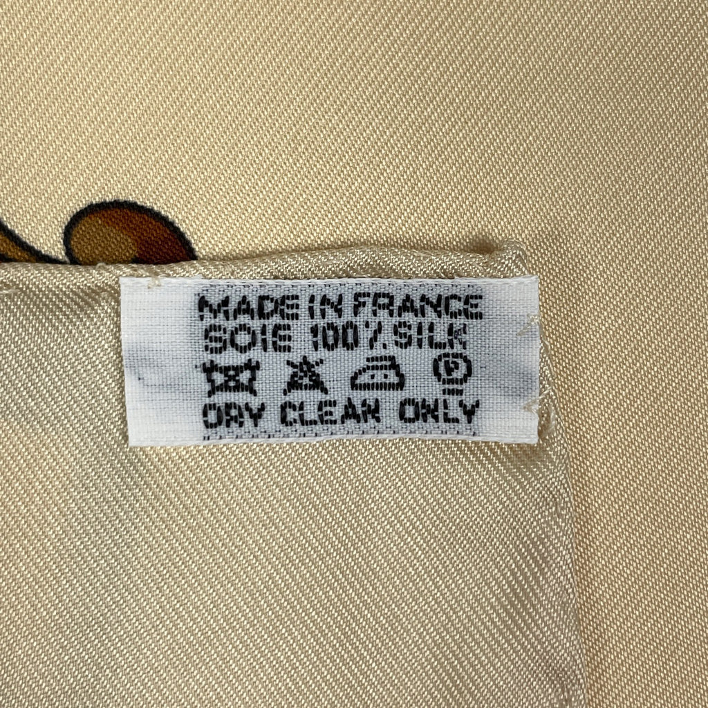 エルメス カレ90 Copeaux おが屑 馬柄 工具 スカーフ シルク ベージュ マルチカラー レディース 【中古】brbag