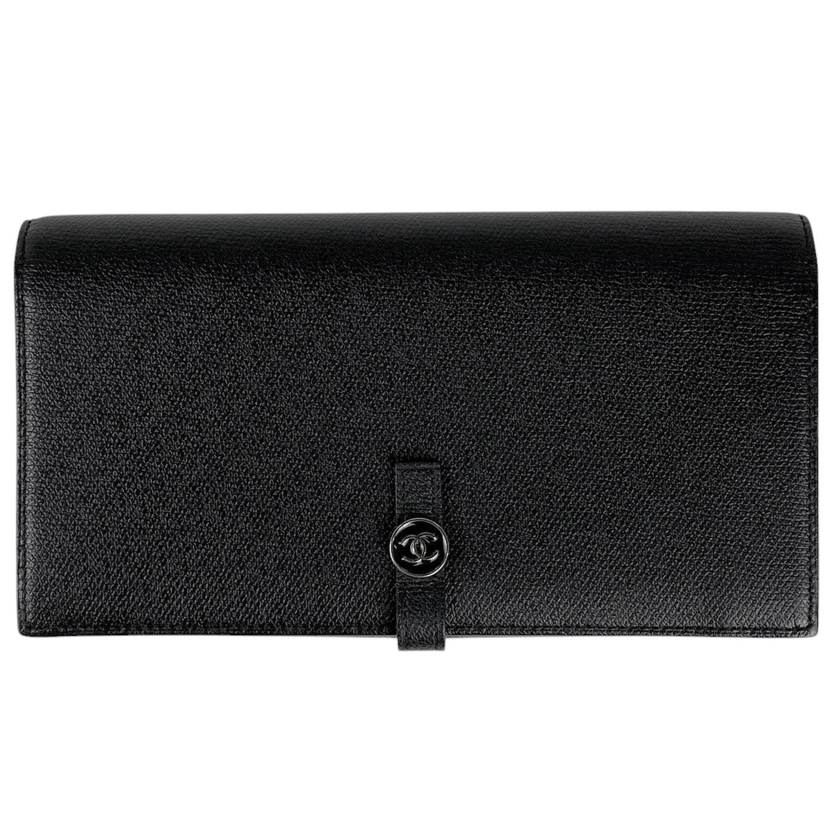 楽天市場】シャネル CHANEL 二つ折り長財布 ココボタン ブラック