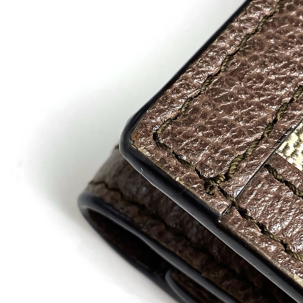 グッチ オフィディア GG 三つ折り 財布 ダブルG ウェブ シェリーライン 三つ折り財布 GGスプリーム ブラウン 644334 レディース 【中古】brbag