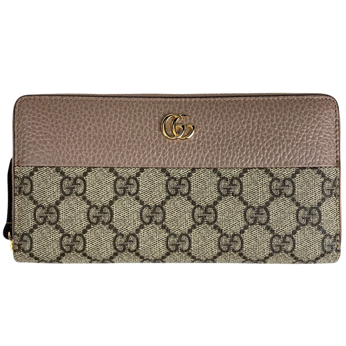 GUCCI グッチ ラウンドファスナー 長財布 マーモント GGキャンバス バイセル公式】グッチ GGマーモント ラウンドファスナー 長財布