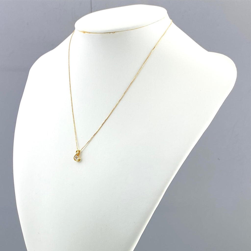 ダイヤモンド デザインネックレス YG イエローゴールド ペンダント ネックレス 750 K18 ダイヤモンド レディース 【中古】nbjwl