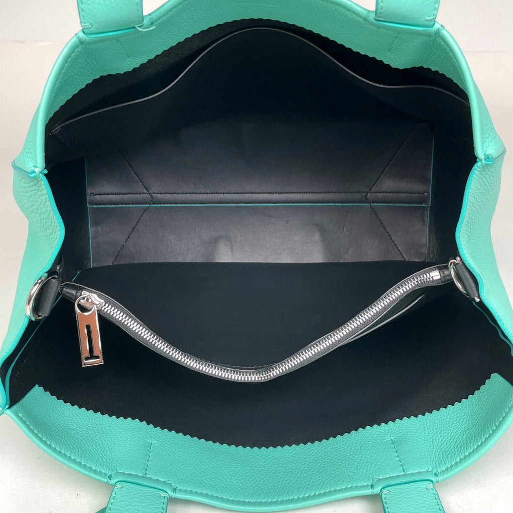 ティファニー ロゴ トートバッグ 2WAY ショルダーバッグ トートバッグ レザー ライトブルー レディース 【中古】brbag