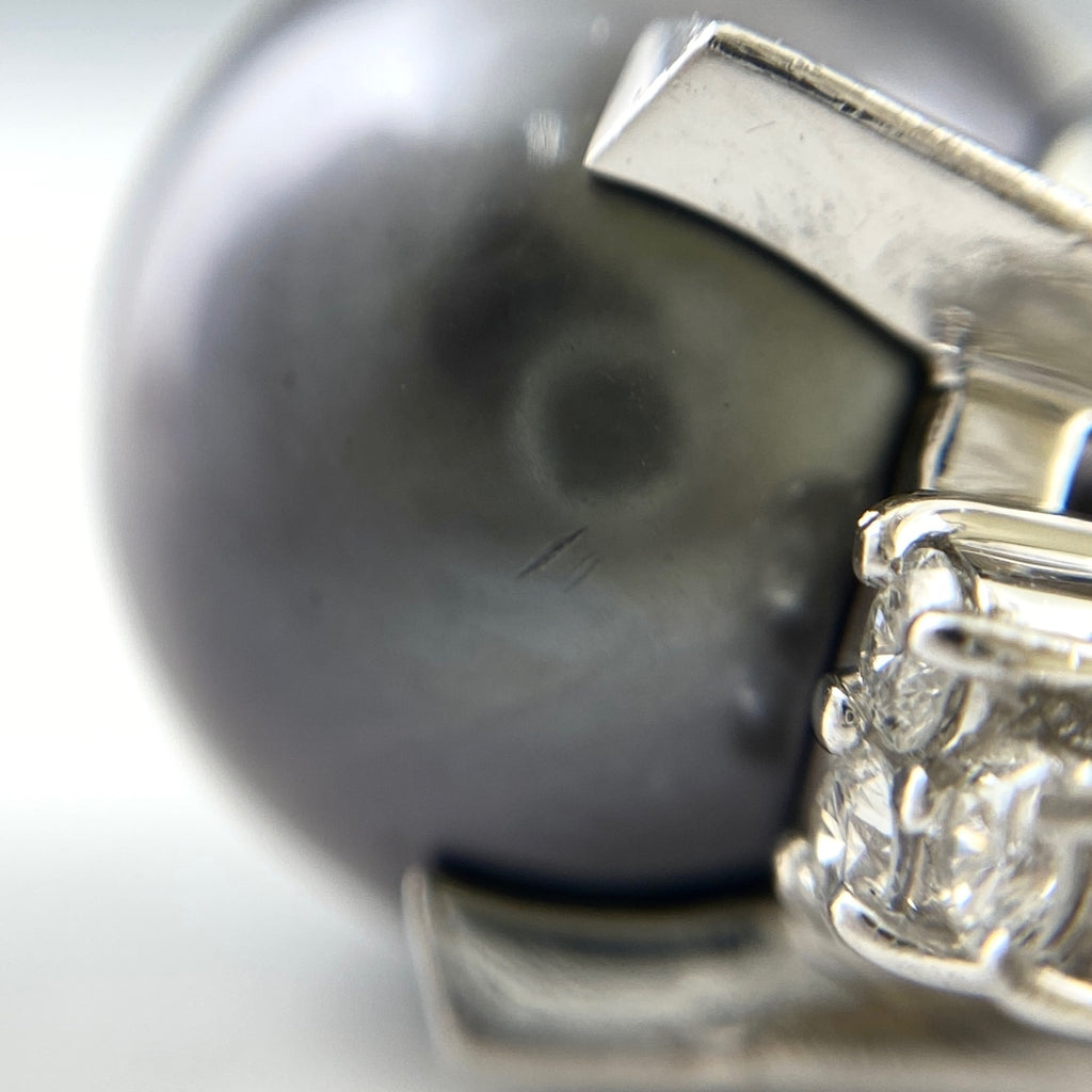 タサキ パール デザインリング プラチナ 指輪 メレダイヤ 真珠 リング 10号 Pt900 パール ダイヤモンド レディース 【中古】 
 ラッピング可