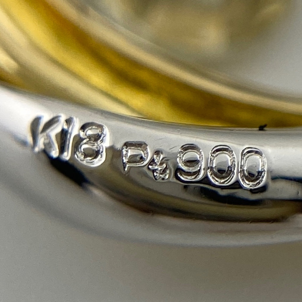 ダイヤモンド デザインネックレス YG イエローゴールド プラチナ ペンダント ネックレス K18 750 Pt900 レディース 【中古】 
 ラッピング可
