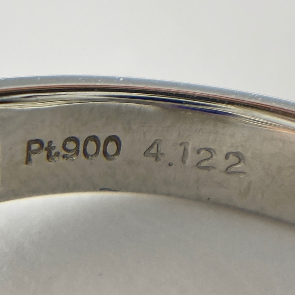 バイオレットサファイア デザインリング プラチナ 指輪 メレダイヤ リング 12号 Pt900 ダイヤモンド バイオレットサファイア レディース 【中古】