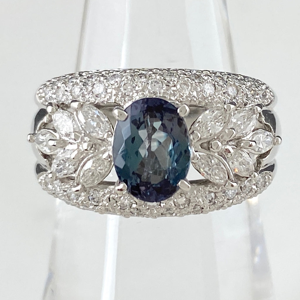 PT900 アレキサンドライト リング プラチナ 12号 1.38CT レディース 中古 在庫一掃 nbjwl