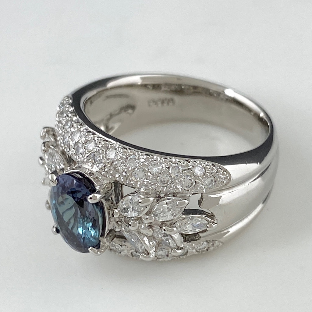 PT900 アレキサンドライト リング プラチナ 12号 1.38CT レディース 中古 在庫一掃 nbjwl