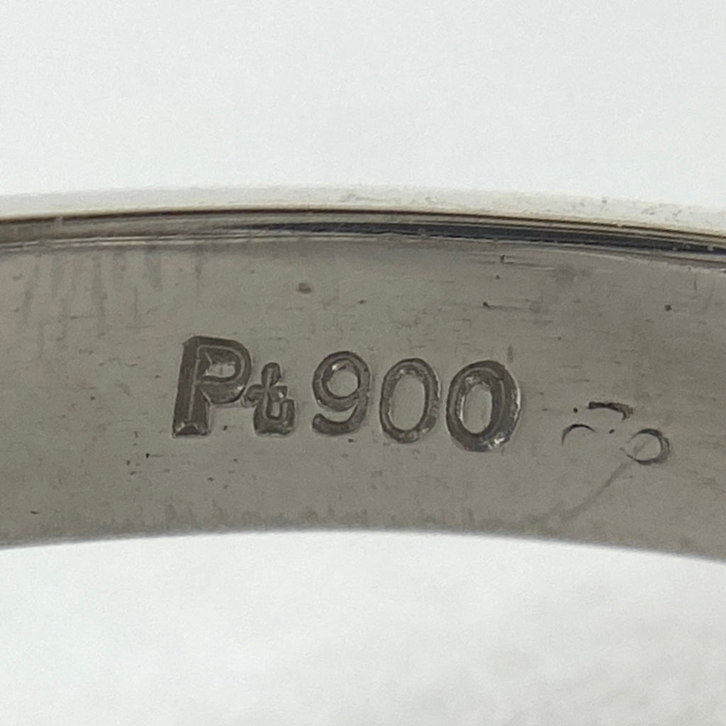 バイオレットサファイア デザインリング プラチナ メレダイヤ 指輪 リング 14号 Pt900 ダイヤモンド バイオレットサファイア レディース 【中古】