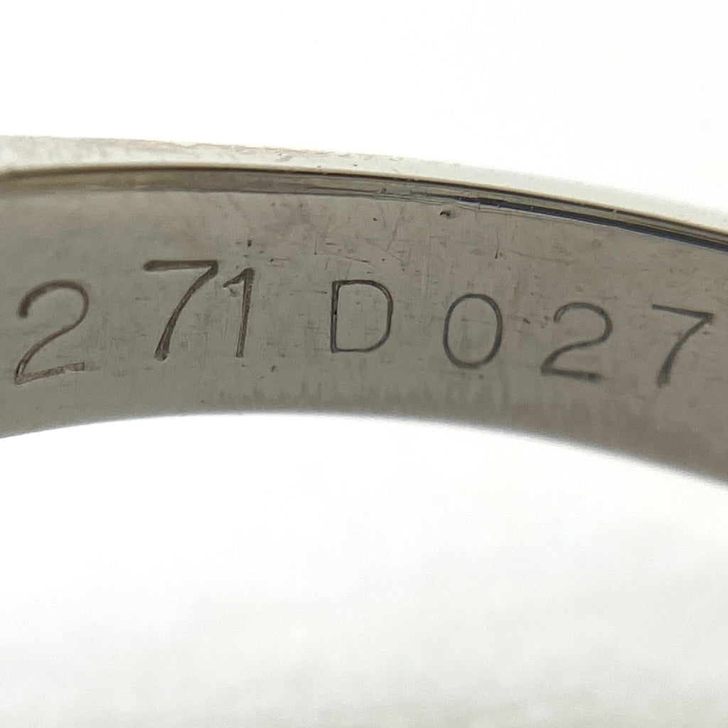 バイオレットサファイア デザインリング プラチナ メレダイヤ 指輪 リング 14号 Pt900 ダイヤモンド バイオレットサファイア レディース 【中古】