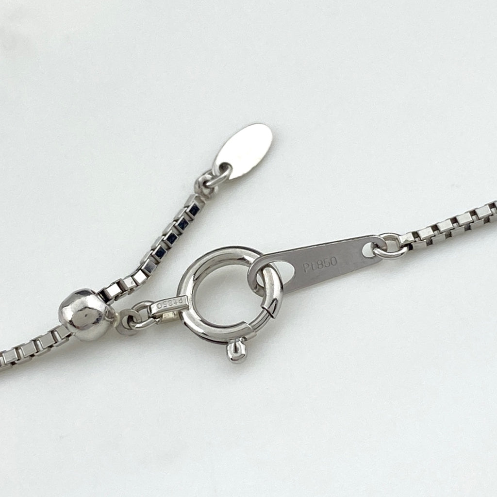 サファイア デザインネックレス プラチナ ペンダント メレダイヤ ダイヤモンド ネックレス Pt950 Pt850 サファイア レディース 【中古】