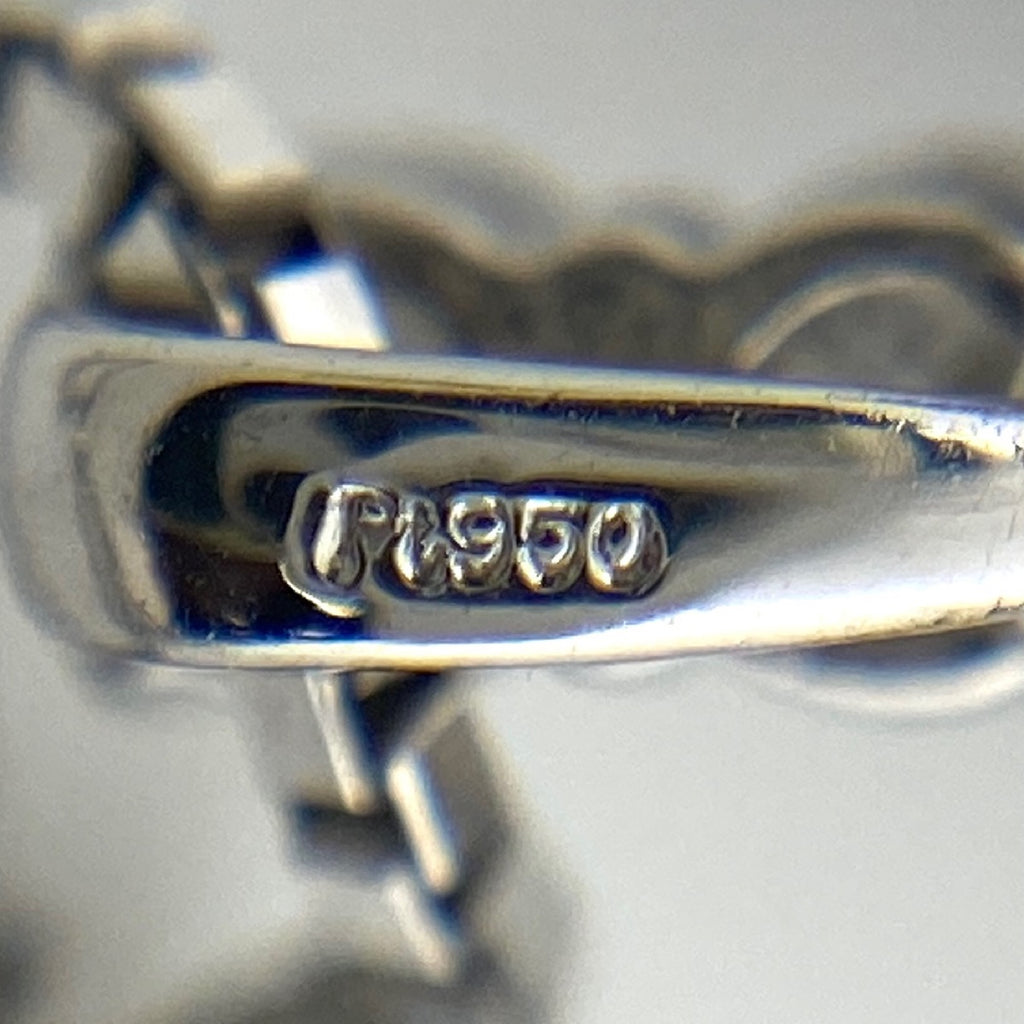 サファイア デザインネックレス プラチナ ペンダント メレダイヤ ダイヤモンド ネックレス Pt950 Pt850 サファイア レディース 【中古】