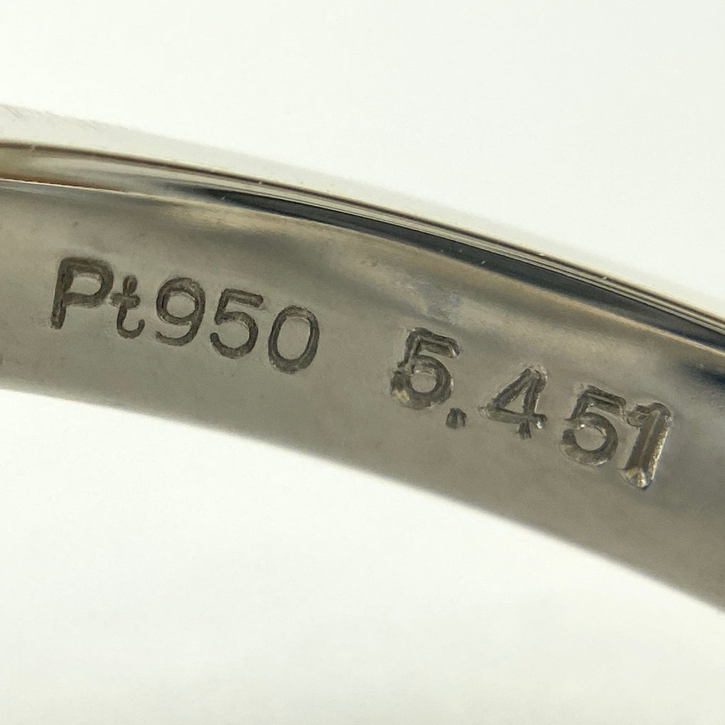 サファイア デザインリング プラチナ メレダイヤ 指輪 リング 13号 Pt950 サファイア ダイヤモンド レディース 【中古】
