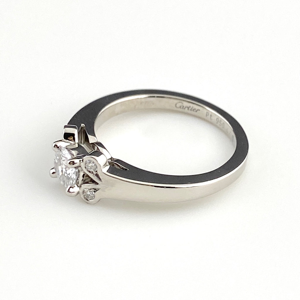 【在庫一掃】 カルティエ バレリーナ リング プラチナ 指輪 ダイヤモンド ピンキーリング リング 3.5号 Pt950 ダイヤモンド レディース 【中古】 brjwl
