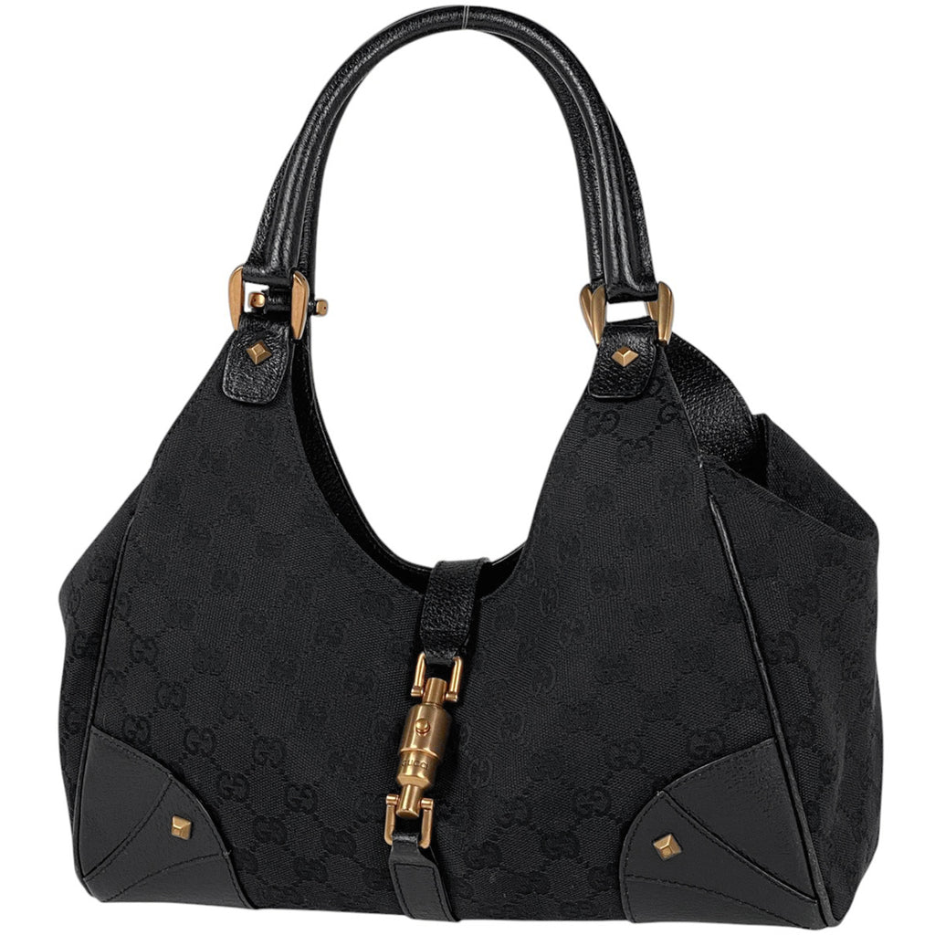 グッチ ニュージャッキーライン ハンドバッグ GG柄 ハンドバッグ GGキャンバス ブラック 124407 レディース 【中古】 brbag