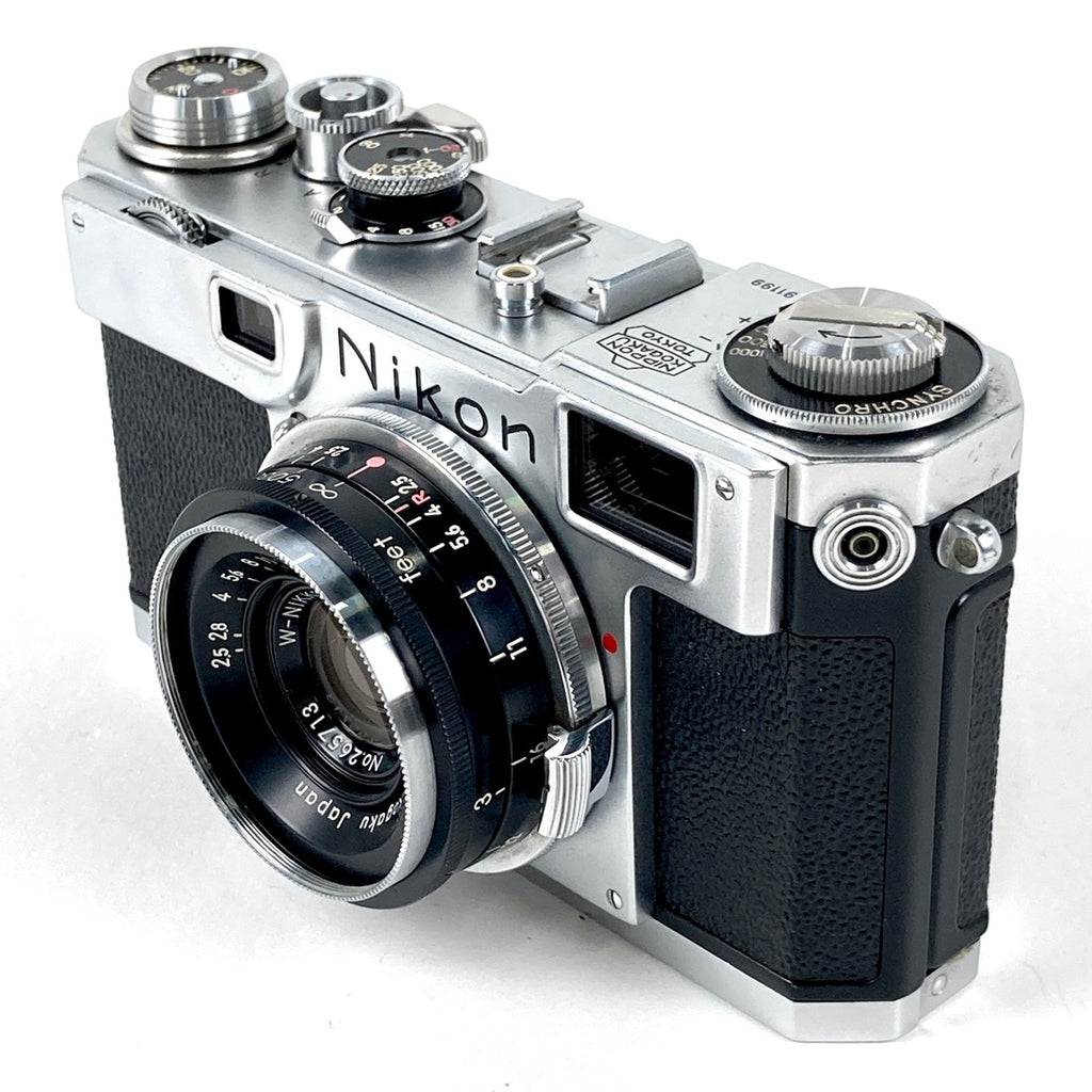 ニコン Nikon S2 ＋ W-NIKKOR.C 35mm F2.5 3.5cm ブラック Sマウント フィルム レンジファインダーカメラ 【中古】