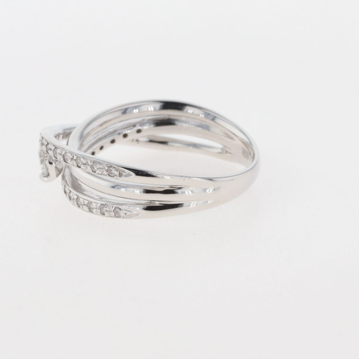 バイセル公式】メレダイヤ デザインリング 指輪 リング 13号 K18 