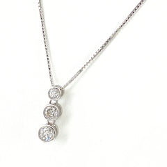 メレダイヤ デザインネックレス WG ホワイトゴールド ペンダント ネックレス K18 WG ダイヤモンド レディース 【中古】nbjwl