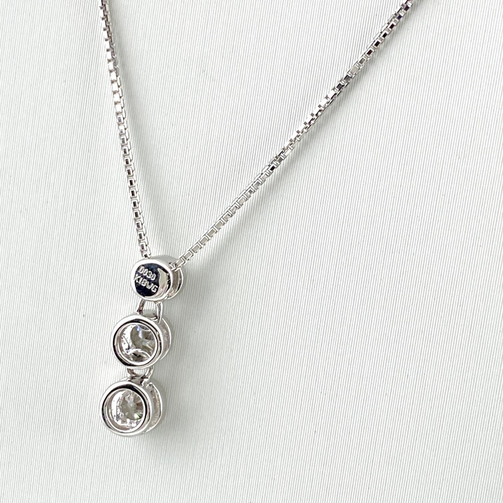 メレダイヤ デザインネックレス WG ホワイトゴールド ペンダント ネックレス K18 WG ダイヤモンド レディース 【中古】nbjwl