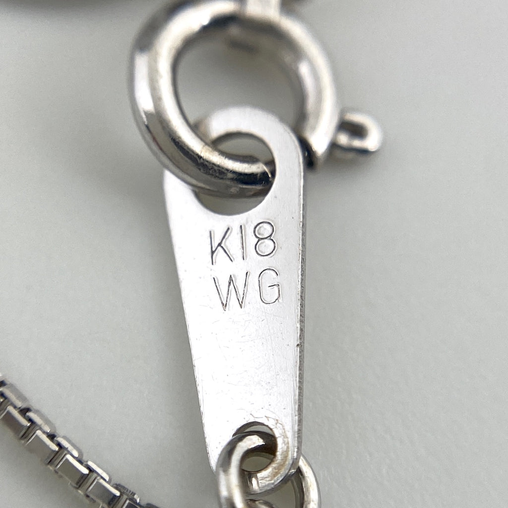 メレダイヤ デザインネックレス WG ホワイトゴールド ペンダント ネックレス K18 WG ダイヤモンド レディース 【中古】nbjwl