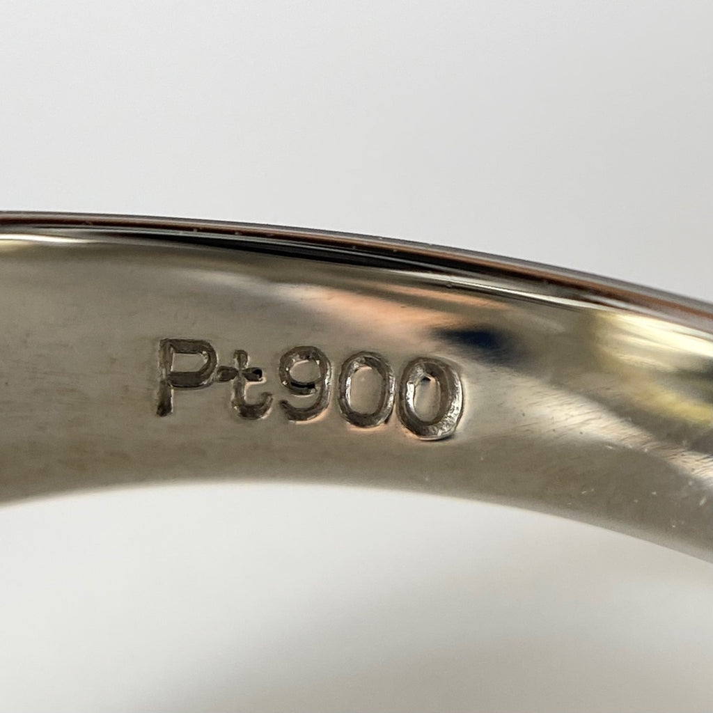 イエローサファイア デザインリング プラチナ 指輪 メレダイヤ リング 10.5号 Pt900 イエローサファイア レディース 【中古】