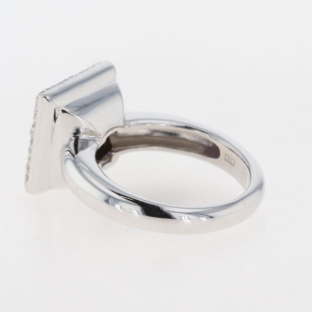 アメジスト デザインリング 指輪 メレダイヤ リング 12号 K18 アメジスト ダイヤモンド レディース 【中古】 
 ラッピング可