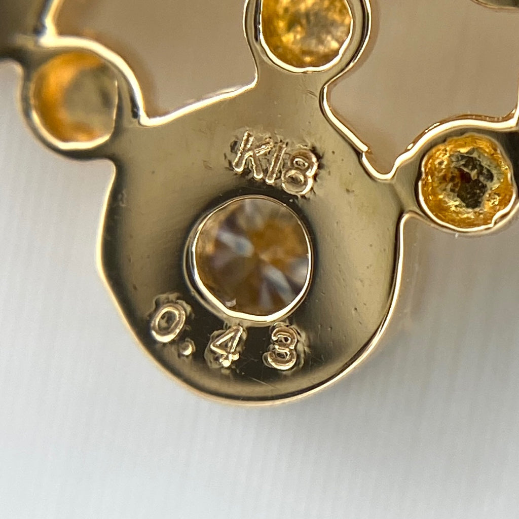 メレダイヤ デザインネックレス YG イエローゴールド ペンダント ネックレス K18 750 ダイヤモンド レディース 【中古】 
 ラッピング可
