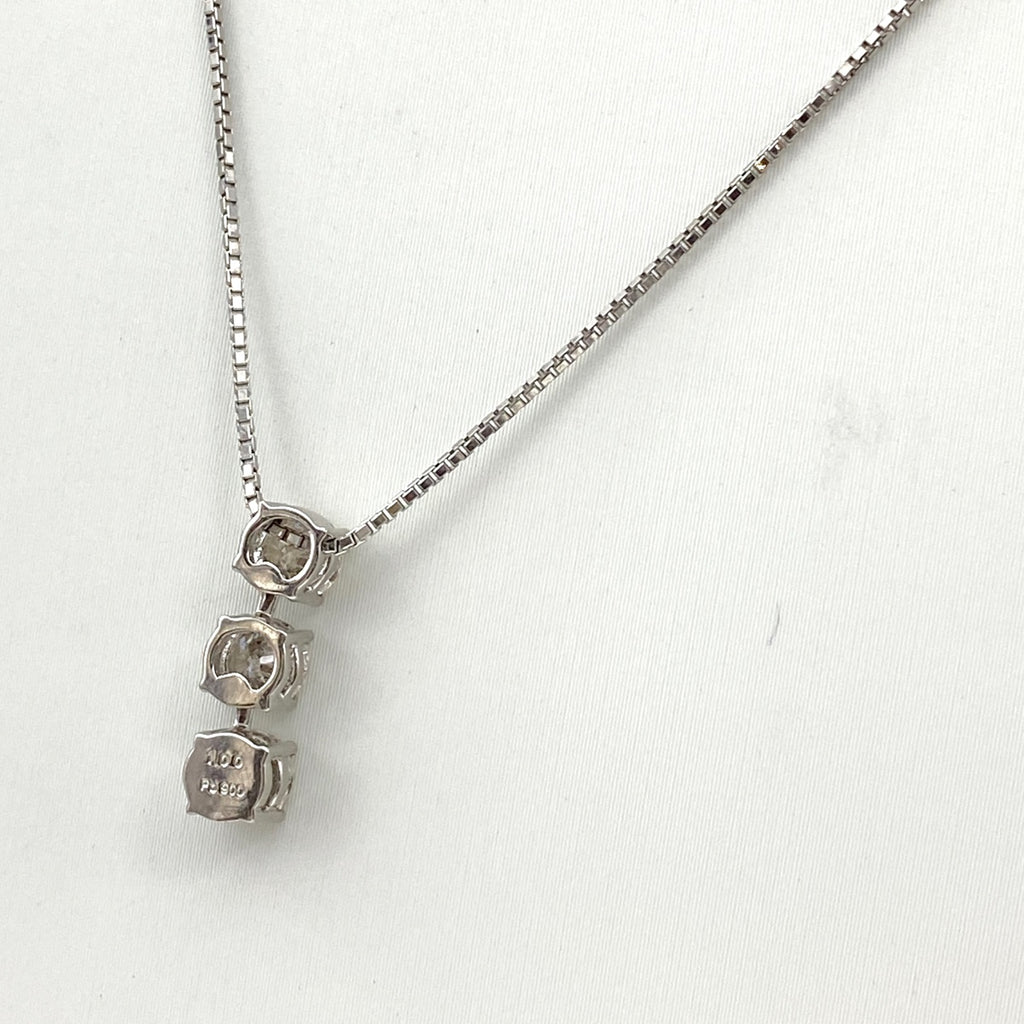 ダイヤモンド デザインネックレス プラチナ ペンダント ネックレス Pt900 Pt850 ダイヤモンド レディース 【中古】nbjwl