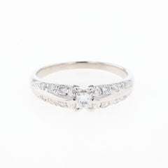 メレダイヤ デザインリング プラチナ 指輪 リング 17号 Pt900 ダイヤモンド レディース 【中古】nbjwl