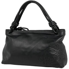 ロエベ アナグラム ハンドバッグ ロゴ ハンドバッグ レザー ブラック レディース 【中古】brbag