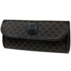 セリーヌ マカダム柄 ポーチ メイク コスメ 化粧ポーチ コーティングキャンバス ブラック レディース 【中古】brbag