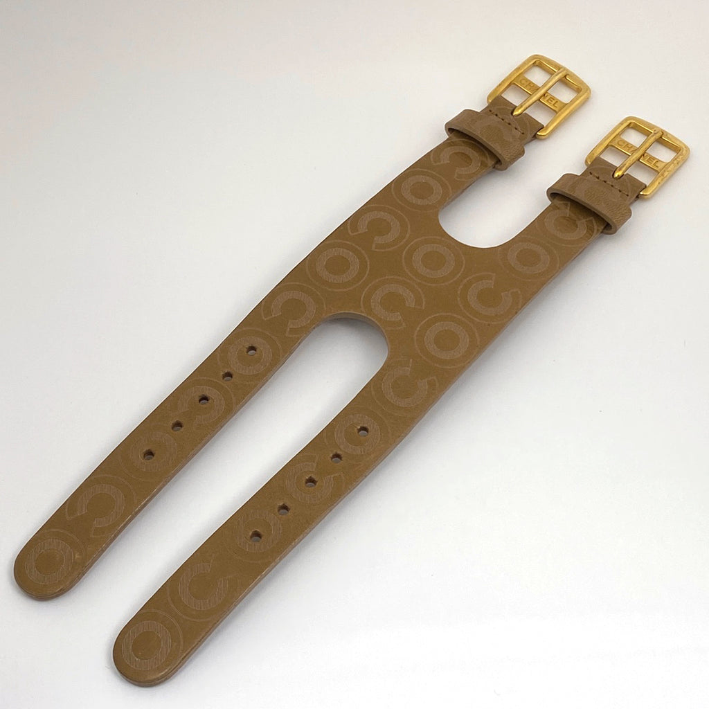 シャネル ココマーク ブレスレット バングル ロゴ ブレスレット レザー ブラウン レディース 【中古】 bracc