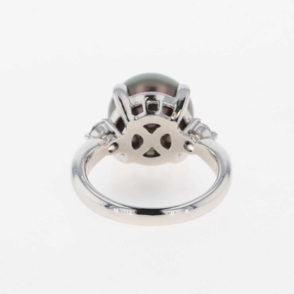 パール デザインリング プラチナ 指輪 メレダイヤ 真珠 リング 11号 Pt900 パール ダイヤモンド レディース 【中古】 
 ラッピング可