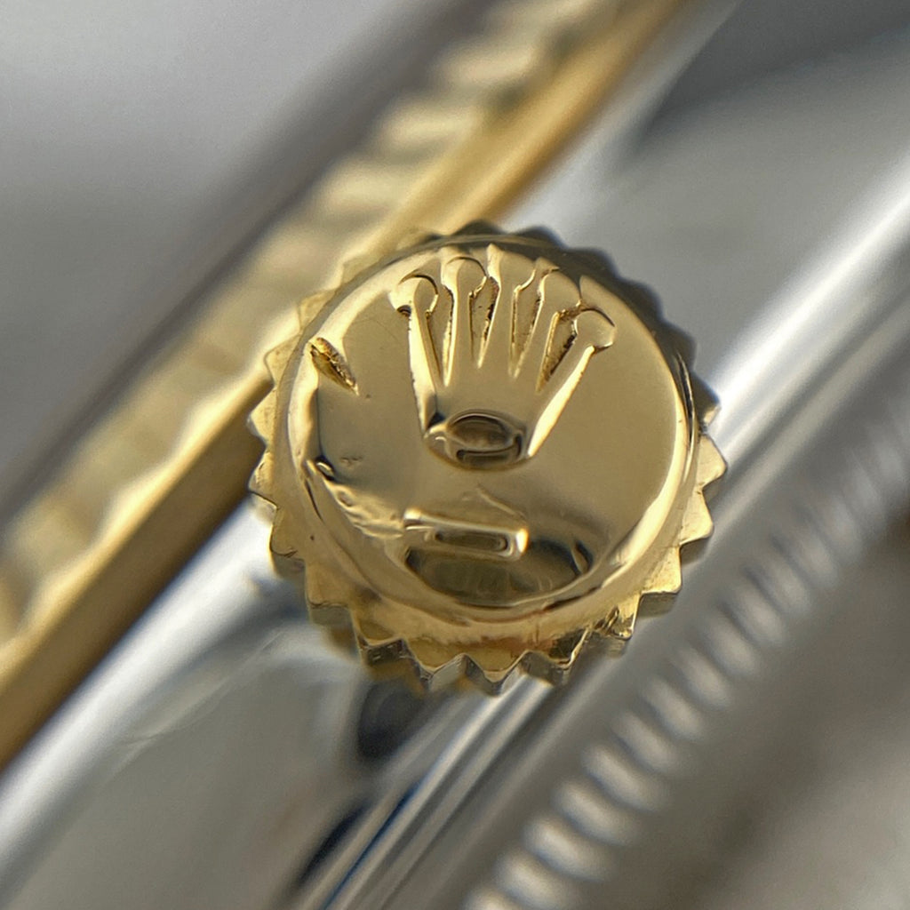 ロレックス デイトジャスト 10Pダイヤ 16233G 腕時計 SS YG ダイヤモンド 自動巻き ブラック メンズ 【中古】 
 ラッピング可