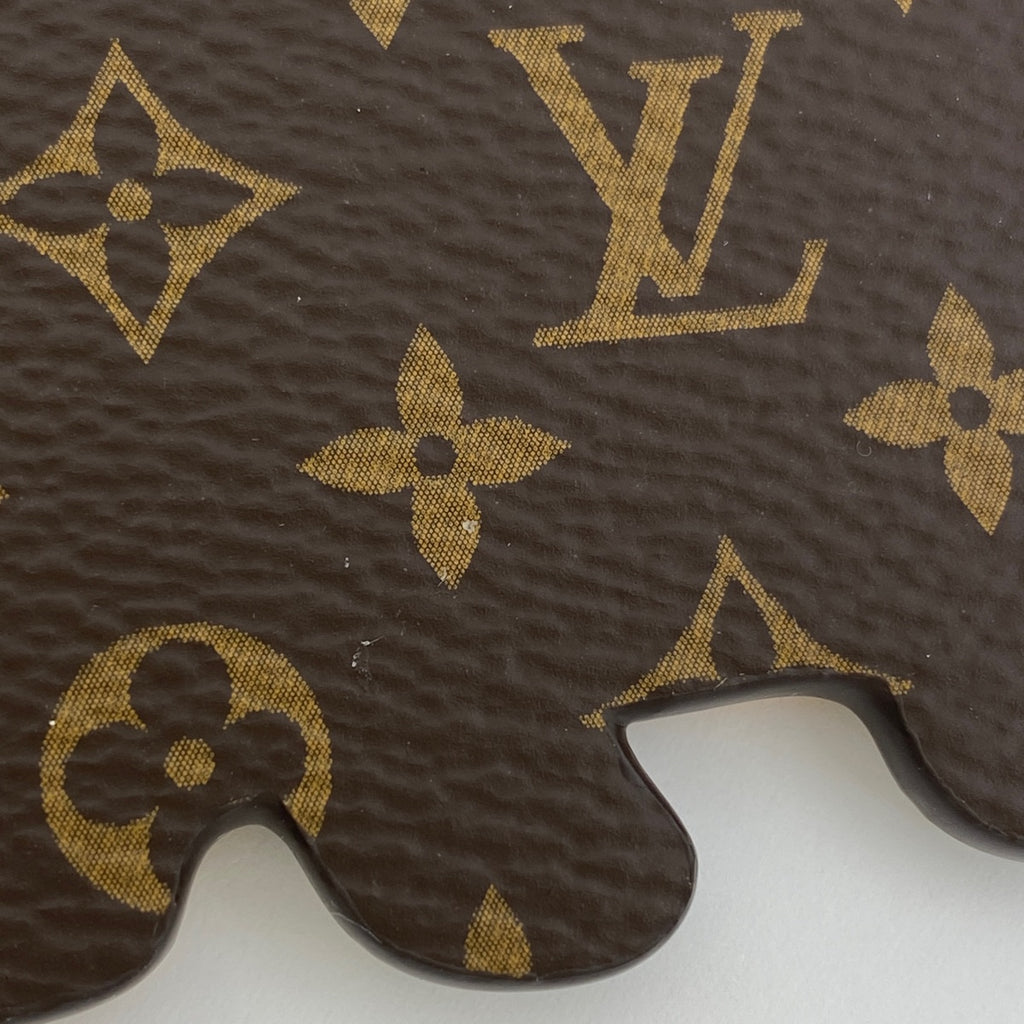 ルイ・ヴィトン ポルト クレ LV シバ チャーム キーホルダー レザー モノグラム ミンク ブラウン イエロー シルバー M01199 レディース 【中古】 ラッピング可