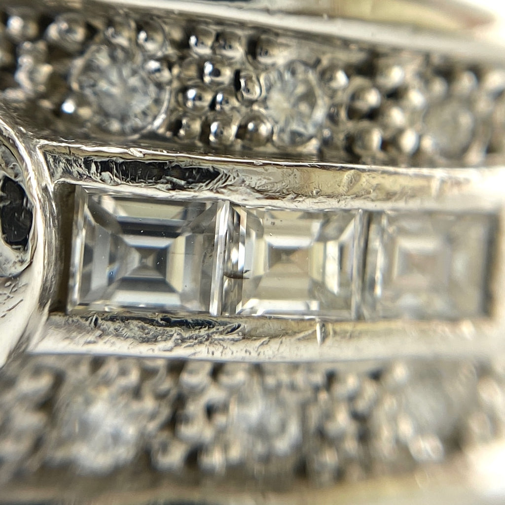 ダイヤモンド デザインリング プラチナ 指輪 メレダイヤ リング 15号 Pt900 ダイヤモンド レディース 【中古】 , ラッピング可