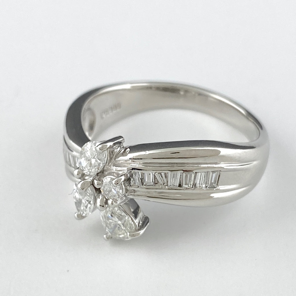 メレダイヤ デザインリング プラチナ 指輪 リング 18号 Pt900 ダイヤモンド メンズ 【中古】 
 ラッピング可