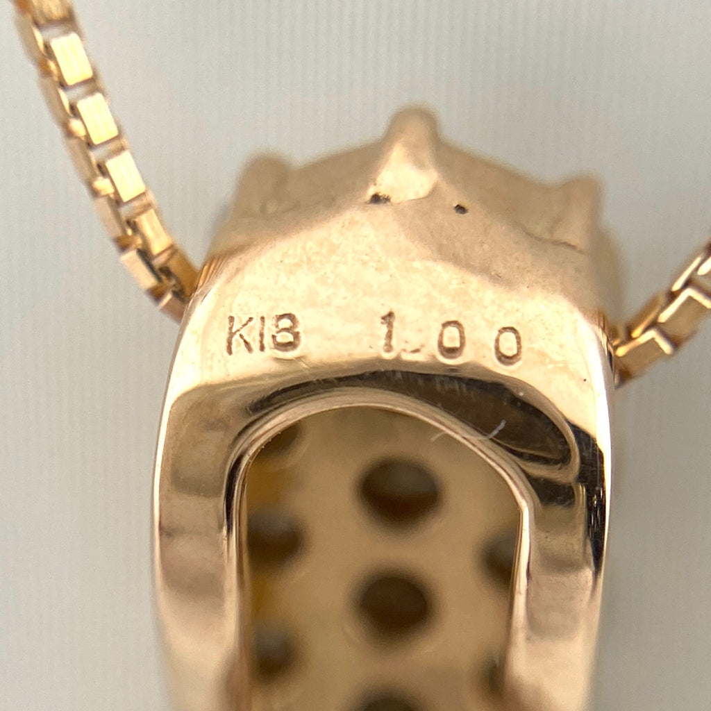 メレダイヤ デザインネックレス PG ピンクゴールド ペンダント ネックレス K18 ダイヤモンド レディース 【中古】nbjwl