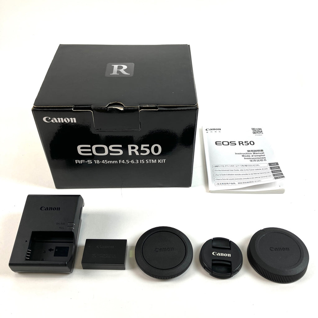 キヤノン Canon EOS R50 RF-S 18-45 IS STMレンズキット ブラック デジタル ミラーレス 一眼カメラ 【中古】