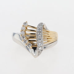 メレダイヤ デザインリング プラチナ 指輪 リング 14号 Pt900 K18 ダイヤモンド レディース 【中古】 
 ラッピング可