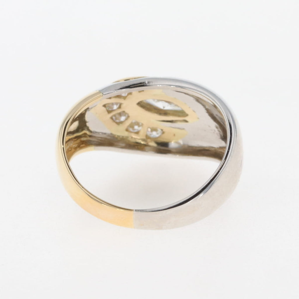 メレダイヤ デザインリング YG イエローゴールド プラチナ 指輪 リング 9号 Pt900 K18 ダイヤモンド レディース 【中古】 
 ラッピング可
