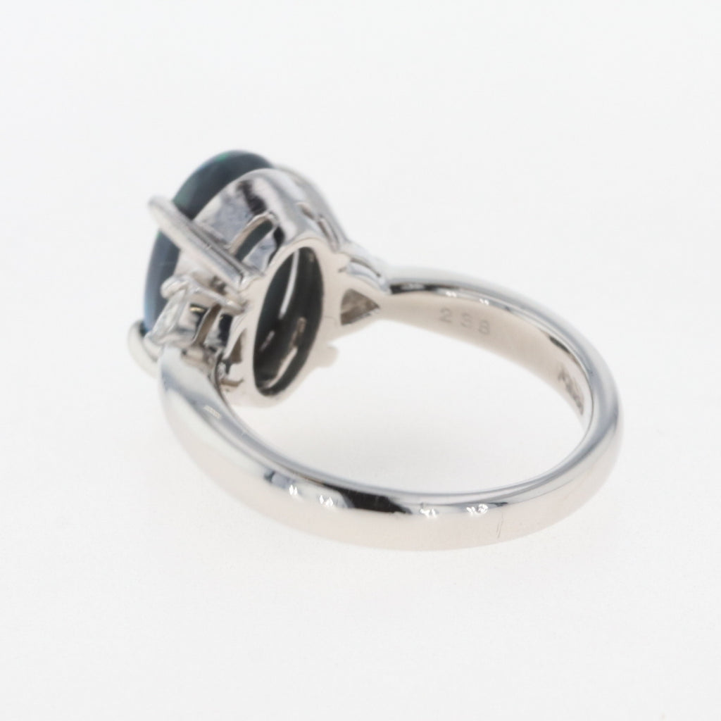 ブラックオパール デザインリング プラチナ メレダイヤ 指輪 リング 10.5号 Pt900 ブラックオパール ダイヤモンド レディース 【中古】 
 ラッピング可