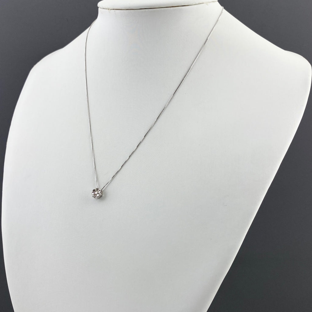 メレダイヤ デザインネックレス WG ホワイトゴールド ペンダント ネックレス K18 WG ダイヤモンド レディース 【中古】nbjwl
