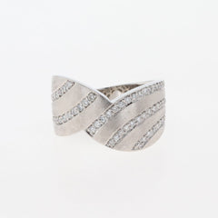 メレダイヤ デザインリング 指輪 リング 16号 K18 ダイヤモンド レディース 【中古】 
 ラッピング可