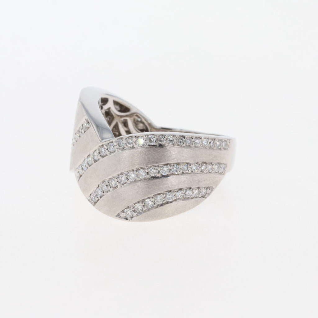 メレダイヤ デザインリング 指輪 リング 16号 K18 ダイヤモンド レディース 【中古】, ラッピング可